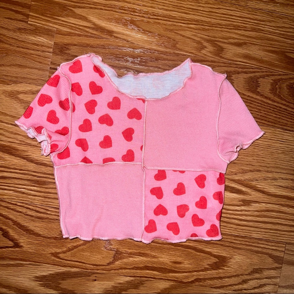 Toddler Cropped Heart Color Block Top
